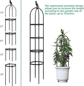 Tuteurs de plantes en métal recouvert de plastique antirouille de 6 pieds, obélisque, treillis pour plantes en pot, treillis pour roses et clématites - Product Image 2