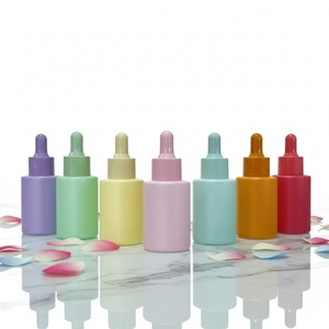 1oz 30ml 2oz Frosted Essence Oil Macaron Color Glass Thick Hair Oil Serum <b>Dropper</b> <b>Bottle</b> With Screw <b>Dropper</b> Colorful Cap - Product Image 2
