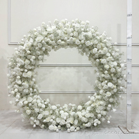 Fournitures de fleurs décoratives, arche de fleurs, cadre floral, toile de fond, décoration de mariage, porte de lune rose, Halloween, fête des pères