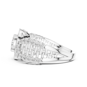 Anillo de Diamantes Plateado, Joyería Moderna, Elegante y con Estilo para Mujer, Adecuado para Regalo de Boda, Compromiso, Uso Diario y Fiestas - Product Image 3