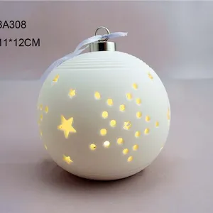 Boule ronde en céramique pour décoration de noël, créative, en 3d