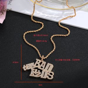Qinghe Jewelry Hip Hop Letter <b>Necklace</b> Gold Silver Plated Pendant Unisex Fashion <b>Statement</b> Jewelry Trendy Charm <b>Necklaces</b> - Product Image 2