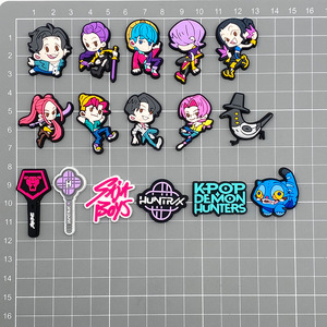 Charm per Zoccoli con <span class=keywords><strong>Personaggi</strong></span> dei Cartoni Animati Rimovibili Fai-da-Te Anime K-pop Demon Hunters in PVC Unisex Come Decorazioni per Feste all'Ingrosso - Product Image 2