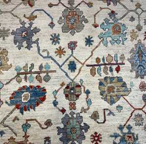 Alfombra de área de lana turca moderna Oushak, nuevo diseño, 8 '4 \ "X 9' 10 \", pelo de felpa, algodón, Color sólido, tamaño personalizable para sala de estar - Product Image 1