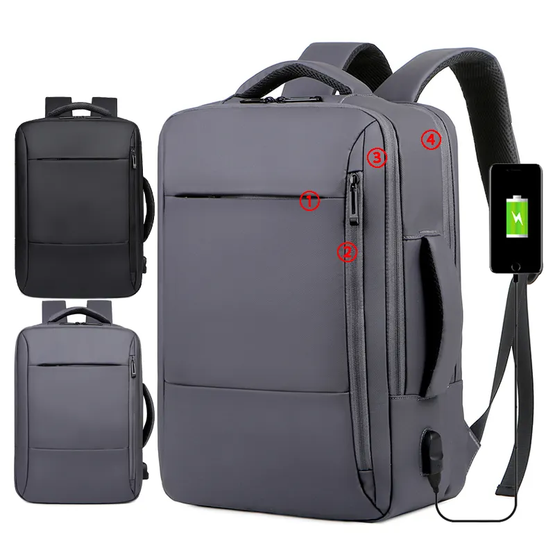 Einfache ausgefallene Design Geschäfts reise Rucksack Rucksack 18 ''Zoll USB Rucksack Rucksack Rucksack Tasche für Geschäfts reisen