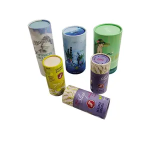 Le fabricant peut personnaliser des boîtes cadeaux cylindriques et rondes avec des couvercles en tube de papier kraft écologique. - Product Image 2