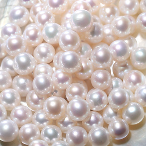 Perles d'eau douce rondes brillantes de qualité AAA, perles blanches auto-élevées, granulés, 3-13 mm, semi-poreuses, lot - Product Image 1