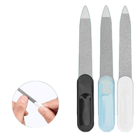 Lime à ongles en acier inoxydable double face en gros d'usine Conception sablée brillante pour un enlèvement efficace de la boue des ongles