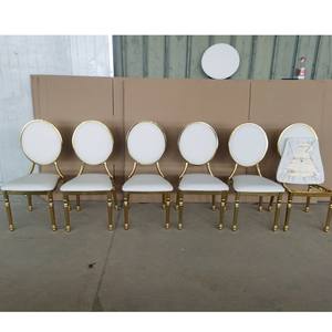 Preço barato Atacado Evento De Luxo Rodada Back Design Gold party Aço Inoxidável Cadeira De Casamento Do Hotel - Product Image 1