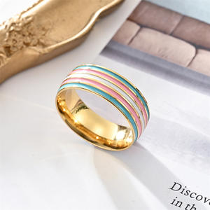 Anillo de dedo de hombre Gay arcoíris de acero inoxidable Unisex Chapado en plata LGBT transgénero alianzas de boda para joyería lésbica - Product Image 2