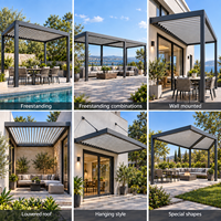 Pergola à lames orientables réversible et pliable, écoénergétique, contemporaine, avec télécommande, pour usage commercial et jardin