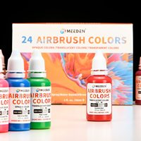 Peinture aérographe MEEDEN, 24 couleurs (30 ml/1 flOz.) Kit de peinture aérographe acrylique, prêt à pulvériser, opaque et translucide et fluorescent