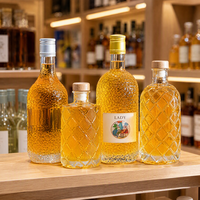Bouteilles en verre rondes transparentes en gros pour spiritueux 100ml 200ml 330ml 500ml 750ml 1000ml – Emballage pour Vodka, Whisky, Gin, Tequila, Brandy, Rhum