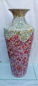 Florero de lujo de metal de cristal de mosaico de nueva colección para decoración interior y exterior disponible a precio mayorista de India - Product Image 5