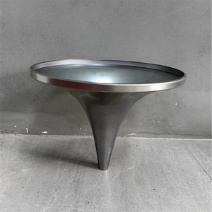 ODM <span class=keywords><strong>trompeta</strong></span> ovalada latón cepillado hierro acero aluminio redondo mármol Metal tulipán comedor tulipán Mesa pata Base - Product Image 5