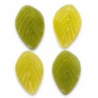 Green Leaf Shaped Amber Sugar Candy Crystal Hard Texture Tea Flavor Novelty Party Treats Cake Decoration Snack Confectionery