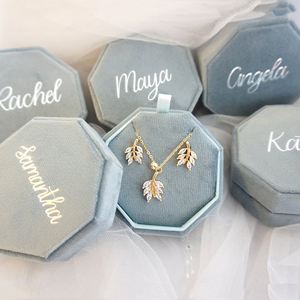 Personalized Velvet Jewelry Box for Necklaces Valentine's Day Wedding Anniversary Gifts Elegant Customizable Jewellery Case - Product Image 4