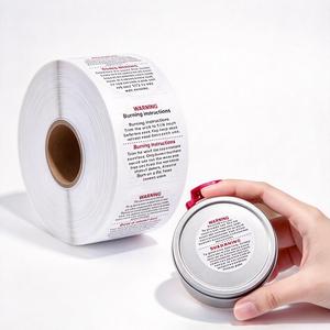 Etiquetas Adhesivas Redondas Personalizadas de 1.5 Pulgadas, Impermeables, con Instrucciones de Uso para Velas de Cera de Soja y Recipientes Votivos - Product Image 1