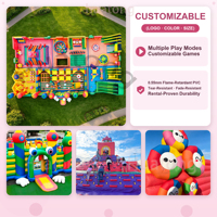 Parc d'attractions gonflable commercial coloré, château gonflable, parcours d'obstacles, parc d'attractions gonflable pour enfants et adultes à louer