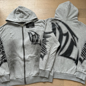 Ensemble de sweats à capuche zippés surdimensionnés en coton épais de qualité supérieure MIXED EMOTIONS High Street Diamond pour hommes – Vente en gros - Product Image 2