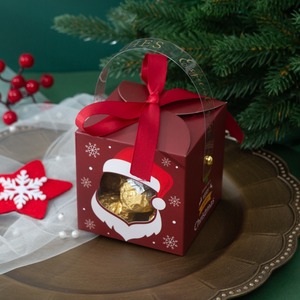 Kotak kertas Natal baru dengan jendela dan pegangan tas kemasan hadiah permen untuk tahun hadiah Navidad Dekorasi Rumah Natal - Product Image 3