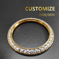 Lunette de montre de luxe personnalisée de 36 mm, sertie de diamants de laboratoire en moissanite, sertie à la main, ODM/OEM