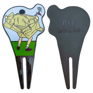 Customized Golf Accessories Gift Zinc Alloy Iron Metal <strong>Fork</strong> Golf Divot Tool Magnetic Ball Marker Golf Pitch Repair Tool Hat <strong>Clip</strong>