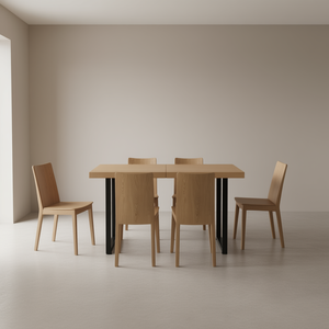 โต๊ะรับประทานอาหารไม้โอ๊คสีน้ำตาลอ่อน 47.2x19.7x2.4 ซม. พับได้ รูปทรงสี่เหลี่ยมผืนผ้า ดีไซน์ทันสมัยเรียบง่าย เฟอร์นิเจอร์สำหรับบ้าน - Product Image 2