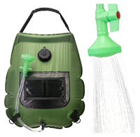 Sac de douche de camping en plein air à chauffage solaire 5 Gal/20L avec pommeau de douche commutable marche-arrêt, sac de douche portable solaire