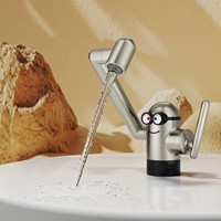 Robinet de lavabo multifonctionnel pliable en laiton nickel brossé, créatif et anti-éclaboussures, avec aérateur interchangeable