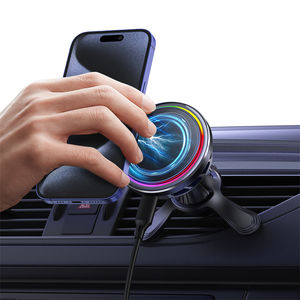 <span class=keywords><strong>Chargeur</strong></span> de voiture sans fil 15W, support magnétique pour voiture, <span class=keywords><strong>chargeur</strong></span> LED RGB avec refroidissement par glace pour iPhone, support de téléphone pour voiture sans fil - Product Image 2