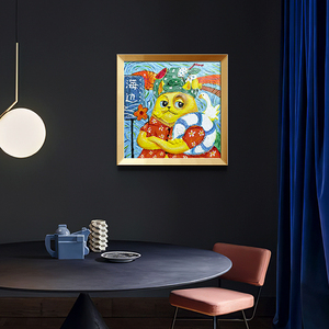 Peinture à l'huile sur toile de 35x35 cm, peinture par numéros, figurine de <span class=keywords><strong>chat</strong></span> de <span class=keywords><strong>dessin</strong></span> animé, peinture à la main sur résine, caractère chinois - Product Image 4