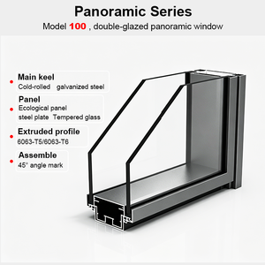 <span class=keywords><strong>Cloison</strong></span> vitrée double vitrage sans joint de 100 mm pour l'aménagement intérieur des bâtiments commerciaux et la réduction du bruit - Product Image 2