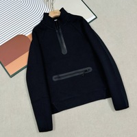 Sudaderas con Capucha de Tech Fleece de Alta Calidad con Media Cremallera para Hombre, Hechas a Medida, Ropa Urbana con Logo Personalizado de Fabricantes 2025
