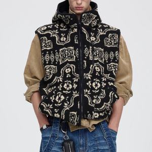 Wholesale Fairman Pattern Outerwear <b>Men's</b> Sleeveless Sweatshirt Double-Sided Soft Textured Polar <b>Fleece</b> <b>Men's</b> Zip up Hoodie <b>Vest</b> - Product Image 1