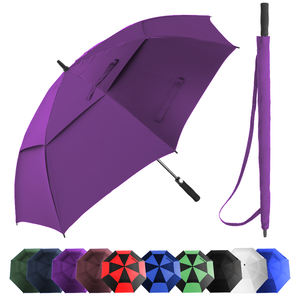 Parapluies de golf de couleur unie / entièrement sublimés, grands parapluies de golf coupe-vent anti-UV, possibilité de personnaliser le logo et la pochette avec sangle. - Product Image 6