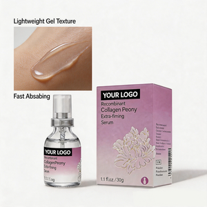 Sérum Apaisant au Collagène Humain Recombinant de Type III et à l'Extrait de Pivoine, Gel Essence Réparateur de Barrière Cutanée <span class=keywords><strong>Anti</strong></span>-Rougeurs pour Peaux Sensibles - Product Image 1