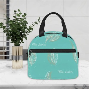 Sac à lunch écologique avec image personnalisée Sac isotherme durable à fermeture éclair pour les aliments Bandoulière en tissu Oxford nylon écologique pour l'extérieur - Product Image 5