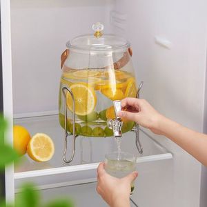 Square Cold Water Pitcher With Faucet Large Capacity For Fruit Tea Beverage Storage Household Use - Product Image 1