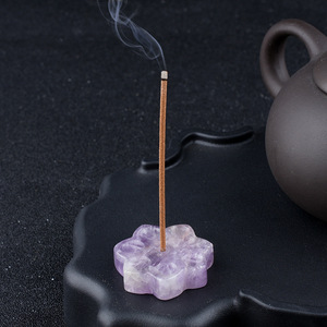 Venta de Fábrica: Soporte para Varillas de Incienso de Piedra Natural, Tallado en Flor, Gema Curativa, Yoga, Feng Shui, Artesanía de Cristal para el Hogar - Product Image 5