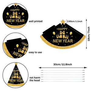 Sombreros de Fiesta de Año Nuevo 2027, Sombrero de Papel en Forma de Cono, Juego de 6 Piezas, Accesorios para Fotomatón, Decoración para Fiesta de Cumpleaños, Venta al por Mayor - Product Image 2