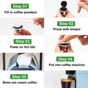 Apto para Máquina de Cápsulas de Café <span class=keywords><strong>Nespresso</strong></span>. Cápsula de Café Reutilizable de Acero Inoxidable DIY. - Product Image 4