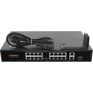 Comfast 10/100Mbps intelligent Industrial smart switch wifi 19 ports POE Switch for cctv poe power supply