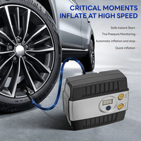 Compresseur d'air portable pour voiture Richtek DC12V 120W 100psi, gonfleur de pneus électrique, jauge numérique, lumières LED, rapide, en plastique