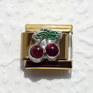 2025 vendita calda fai da te Charm italiani bracciale-caffè Hamburger ciliegio ciondoli 304 acciaio inox placcato oro 9mm gioielli alla moda - Product Image 3