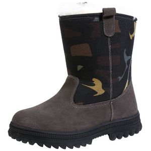 Bottes d'hiver imperméables pour hommes avec doublure en fourrure, semelle épaisse antidérapante pour usage extérieur - Product Image 1