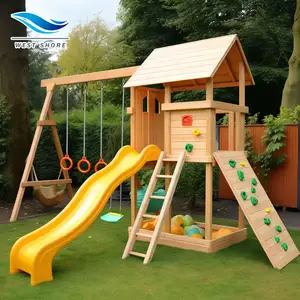 Montessori Kindergarten 2 In 1 Recreation Outdoor Field Seat and Basketball Stands Kids Toy Outdoor Playground With Swing