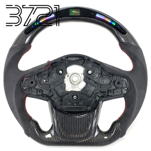 พวงมาลัยคาร์บอนไฟเบอร์หุ้มหนังกลับ สำหรับรถยนต์โตโยต้า GR Supra A90 A91 A91-MT A91-CF Edition RZ SZ SZ-R รุ่นปี 2019-2025 - Product Image 1