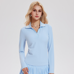 Chemise de sport classique à manches longues pour femmes Nylon Spandex Sustainable Golf Tennis Pullover Sweatshirt - Product Image 3