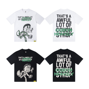 26 Camisetas de manga corta para hombre de algodón 100% de alta calidad con hombros caídos, estampadas con 'THAT'S AWFUL LOT OF COUGH SYRUP', escaneables - Product Image 5